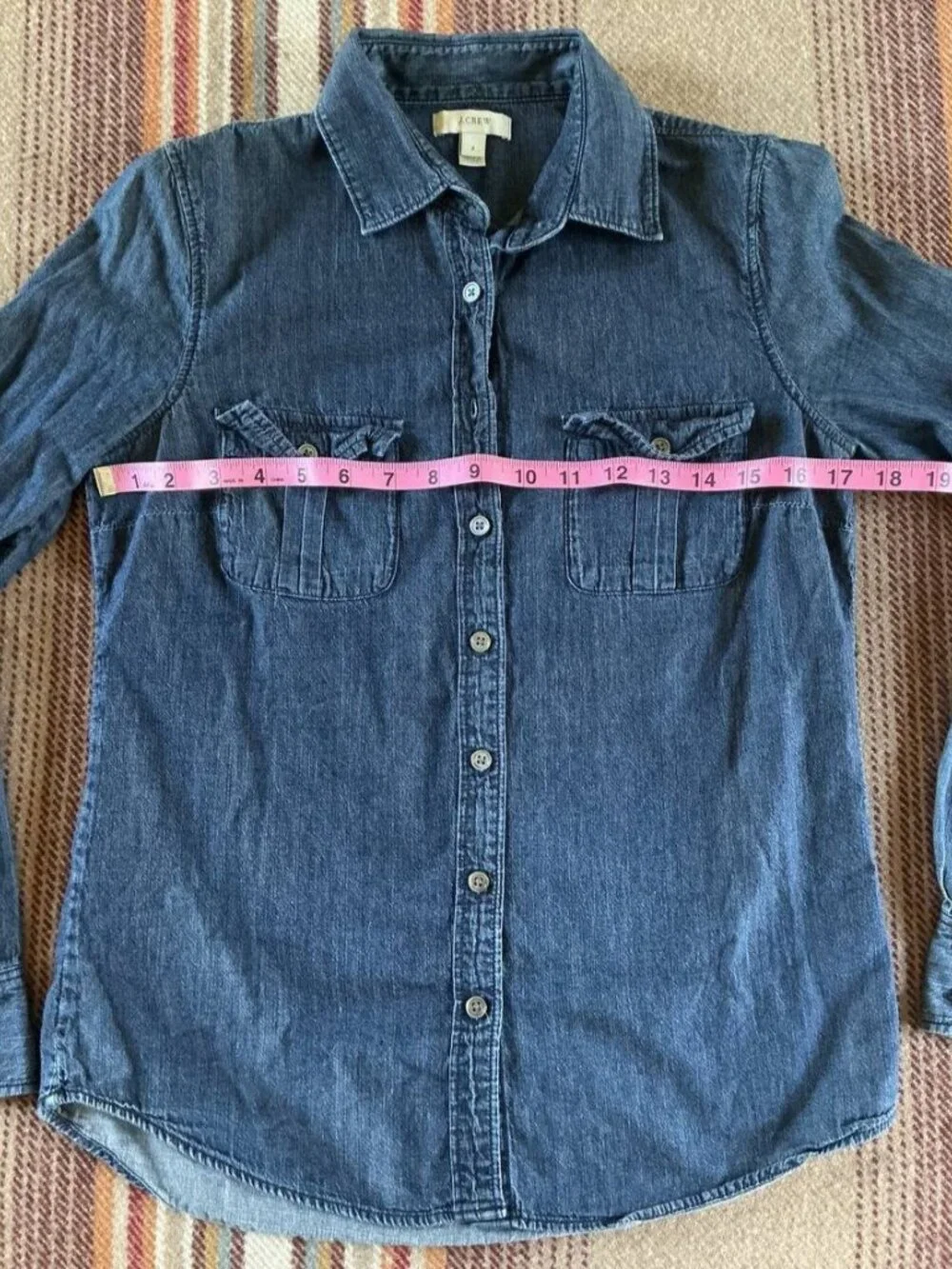 J.Crew Women’s Chambray Button Down Shirt 100% Cotton Small